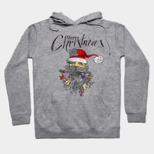 Santa Claus Face Merry Christmas Hoodie